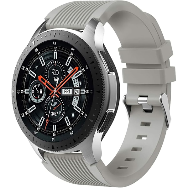 Silikoninen urheiluranneke, yhteensopiva Samsung Galaxy Watch 3 45mm/Galaxy Watch 46mm/Huawei GT 2 46mm, 22mm /Samsung Gear S3 kanssa, harmaa