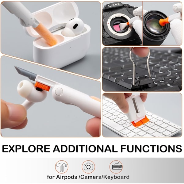 Elektronikrengöringskit (25 i 1), rengöring för mobiltelefon, Airpods, bärbar dator, tangentbord, skärm