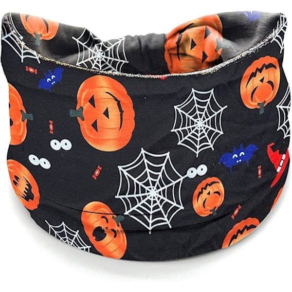 4 stk. Halloween Pandebånd til Kvinder, Bred Turban Udklædningskostume Pandebånd, Græskar Edderkoppespind Flagermus Skelet Hårbånd