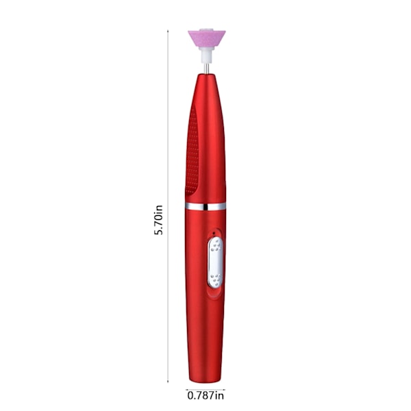 Professionel Trådløs Neglefil, Bærbar Genopladelig Elektrisk Neglemaskine Filsæt med 5 Plejehoveder, Manicure Pedicure Polering rose red