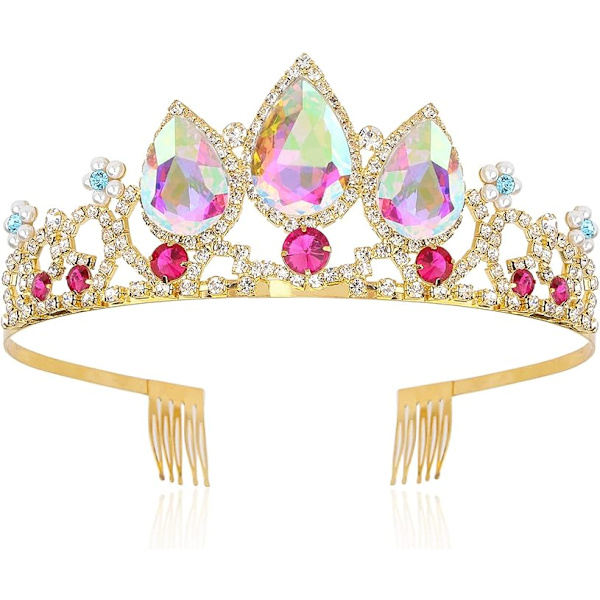 Tiara Kroner til Kvinder Piger Elegant Prinsesse Krone Tiaraer til Kvinder Brude Bryllup Prom Fødselsdag Cosplay Halloween
