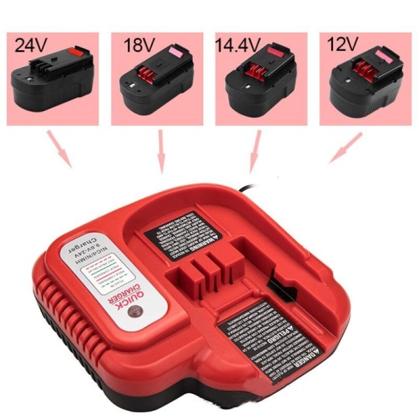 9,6V-24V snabb batteriladdare för Black&Decker HPB18 HPB18-OPE NiCd NiMh batteri EU Plug