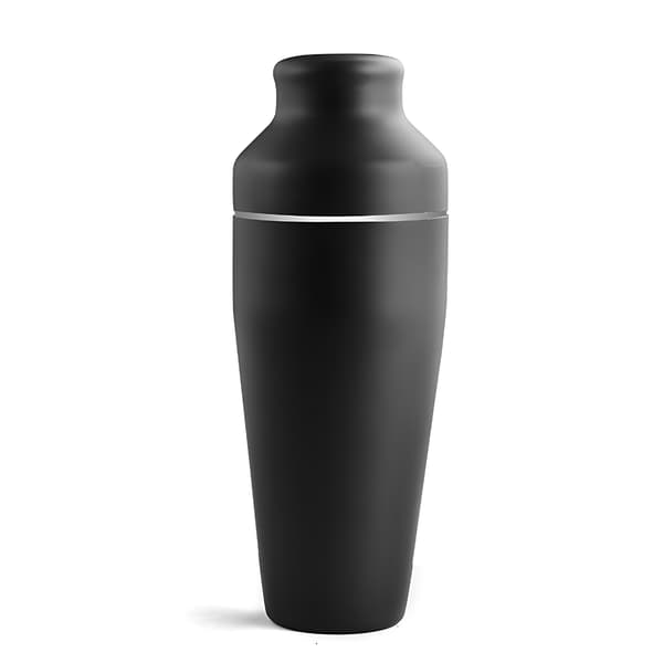 700 ml Cocktail Shakersæt med Sølvkant - Mat Sort - Rustfrit Stål Sort Silver edge black