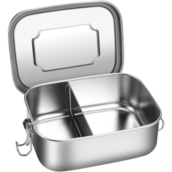 Miiepls Lunchbox i rostfritt stål, läckagesäker 550 ml, Lunchbox med avdelare, Metall Lunchbox