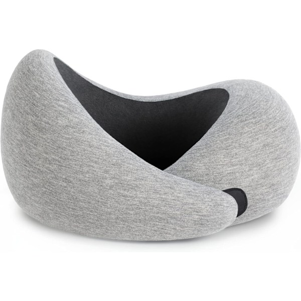 Nackkudde - Premium Resekudde i Memory Foam, 360º Ergonomisk Design, Asymmetriska Sidor, Inkluderar Resväska, Tvättbart Modalöverdrag