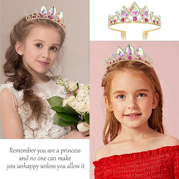 Tiara Kroner til Kvinder Piger Elegant Prinsesse Krone Tiaraer til Kvinder Brude Bryllup Prom Fødselsdag Cosplay Halloween