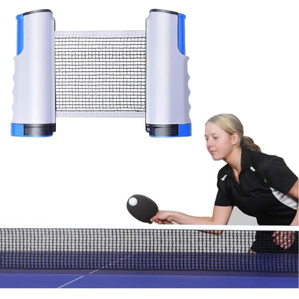 Justerbart infällbart bordtennisnät Blue Grey