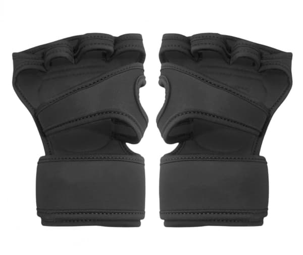 Tyngdlyftarhandskar, Gym Barehand Grip, Stöd Alpha Cross-Training, Rodd, Styrkelyft, Pull Up (Svart, L)