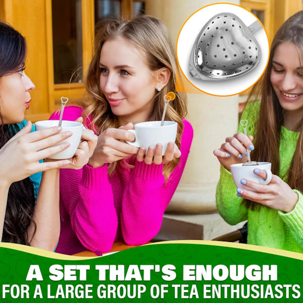 10 stk. Hjerte Te-infuser til Løs Te - Te-diffusere til Løse Te-blade - Te-si - Hjerteformet Te-infuser