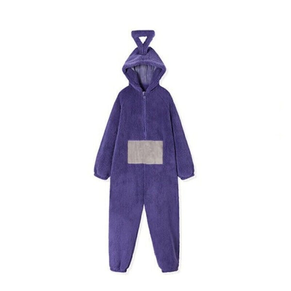 Teletubbies pyjamas höst och vinter flanell förtjockade söta jumpsuit hemkläder (lila) Purple