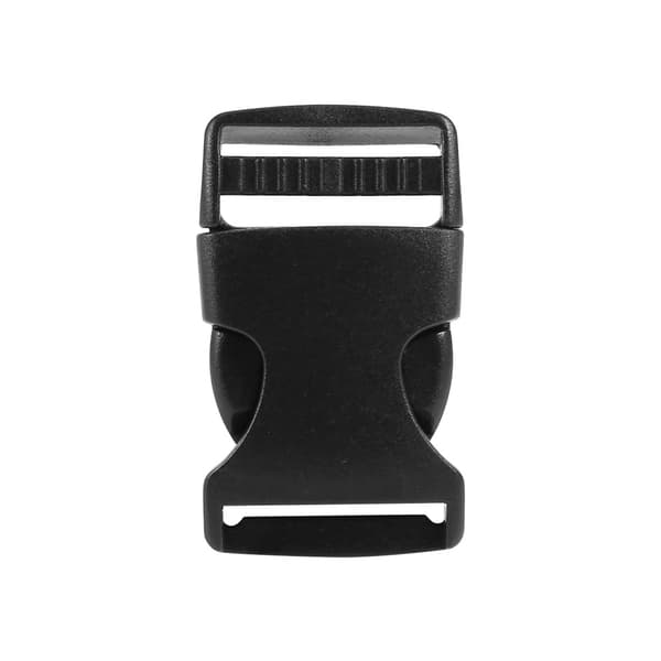 10 stk. 2,5 cm brede plastik sikkerhedsspænder med quick release i sort farve