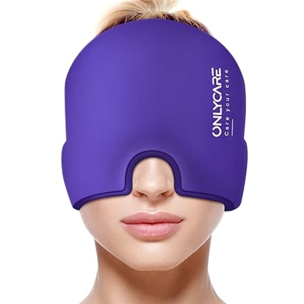 Migrän Mask Migrän Relief Hat, Headache Relief Hat Cooling Mask Purple