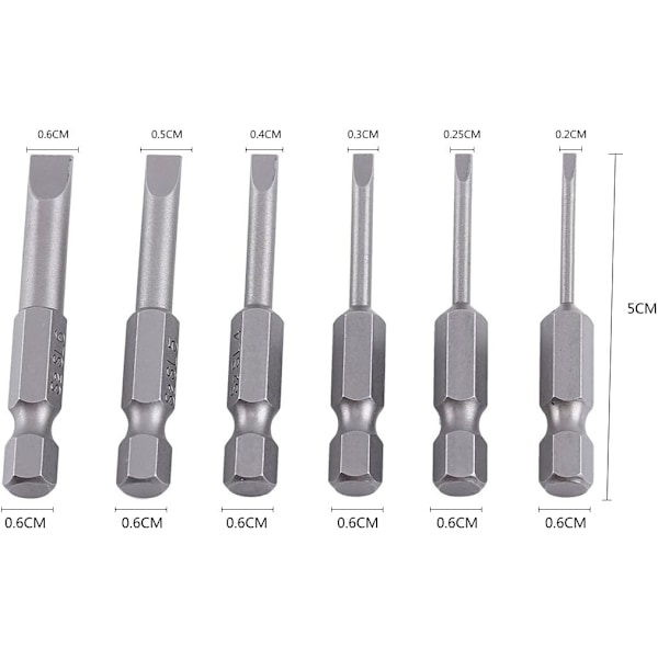 4 stk. Magnetiske S2 Stål Legering Flat Head Skrutrekker Bits 1/4\" 100mm