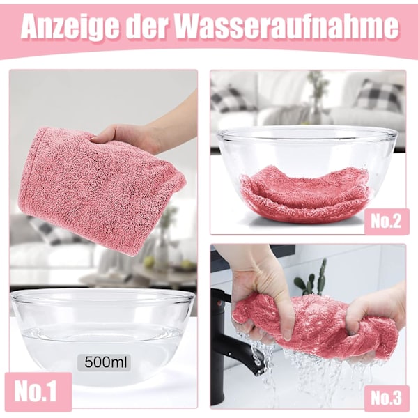 Mikrofiber Hårhåndklæde, Hårhåndklæde, Hårhætter med Knapper, Anti-frizz Mikrofiber Hårhåndklæde, Mikrofiber Hår Turban pink