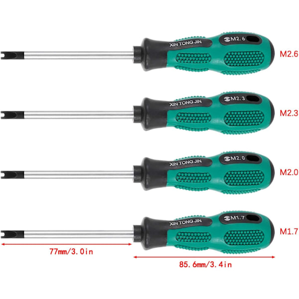 4-pack skruvmejslar med magnetiska spår, CR-V multifunktionellt verktygssats för hand