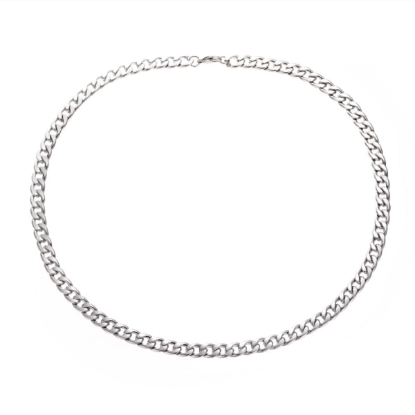 Herrhalsband, 60 cm silverkedja present (5 mm bredd) Presenter för män, smycken