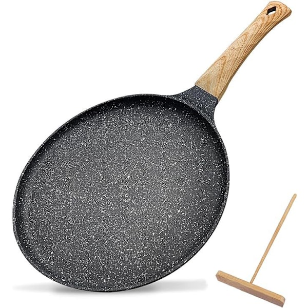 Pannkaksspecial 24cm (9.44 tum) non-stick stekpanna pannkakspan dumplings panna pannkaka gas spis induktionshäll ho vit 9.44in