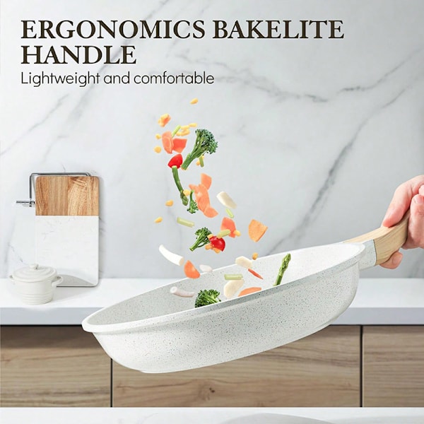 Non-stick Stegepande, Schweizisk Granitbelægning Omeletpande, Sund Sten Køkkengrej Kokkepande 24cm (9,4in)