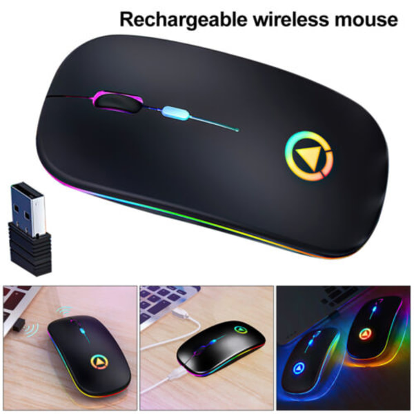 2.4GHz LED trådlös spelmus Optisk mus för bärbar PC