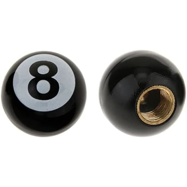 Sorte 8 Ball Dæk Hjul Fælg Ventil Hætter Støvhætter (4 stk.) Universal til Biler, SUV'er, Cykler, Motorcykler, Lastbiler