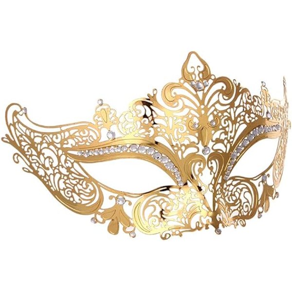 Maskeradmask för kvinnor Metallmask Glänstrass Venetiansk festkvällsbalmask Bar kostymer Tillbehör style 5
