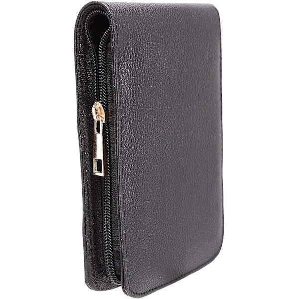 Fyllepenn Rollerball Penn Etui Holder - PU Lærveske For 12 Penner (svart)