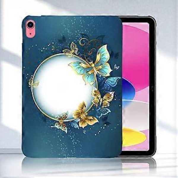 Målad TPU-fodral för iPad 10:e generationen 10.9 2022 (Fjärilscirkel)