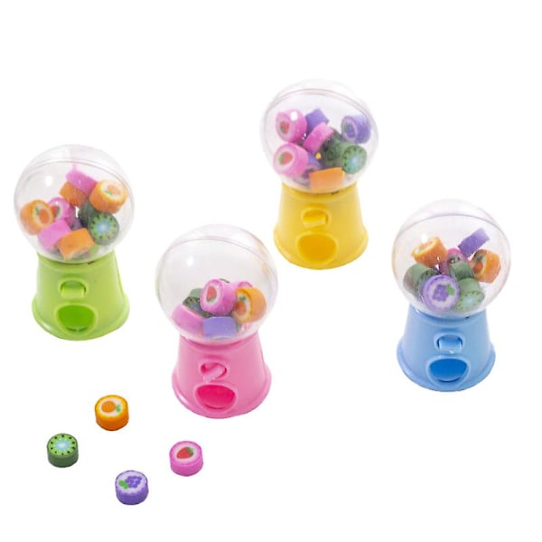 Mini Frugt Gashapon Viskelæder Maskine Viskelæder Dispenser Børn Papirvarer Skoleartikler Børnegave