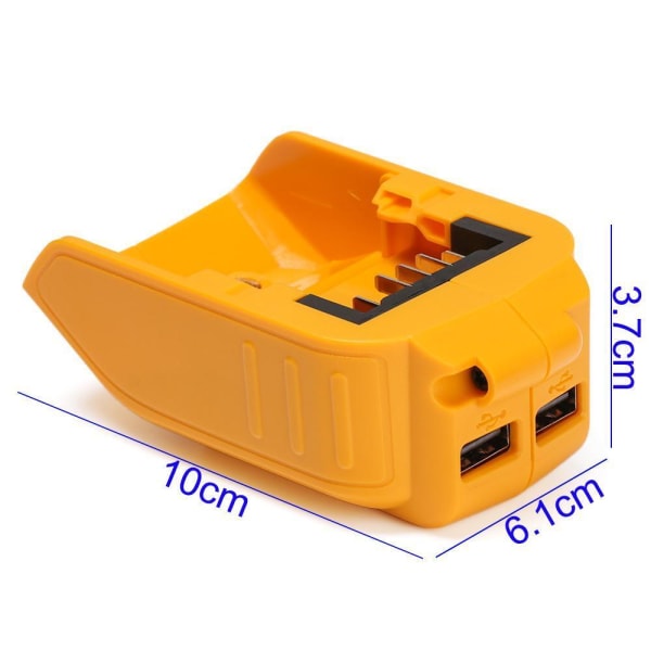 Omvandlare USB Telefonladdare Li-ion batteriadapter 12V/20V För Dewalt DCB090 Yellow