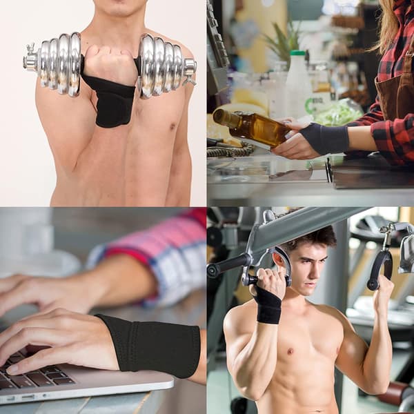 Par Handledsstöd, Svart Handledsstyrketräningsstöd Elastiskt bandage