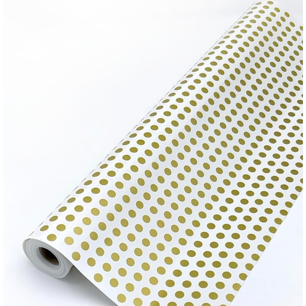 Presentpappersrulle 70CM x50CM Guldprickig. Idealisk för: Presentinslagning, årsdagar, Trettondagsafton och jul. (Guld)