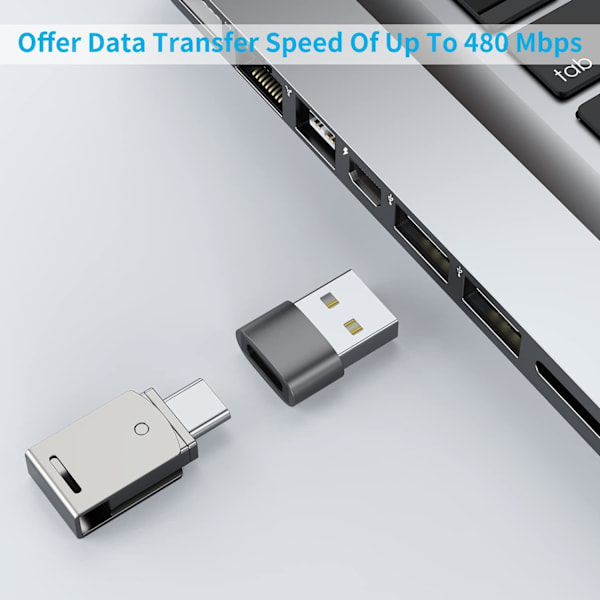 USB C till Micro USB-adapter, Typ C/Micro USB-hona till Lightning-hane-omvandlare, Micro USB till USB C-förlängare (8-pack)