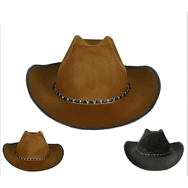 2 STK Cowboyhatte til voksne Udklædning brun og sort