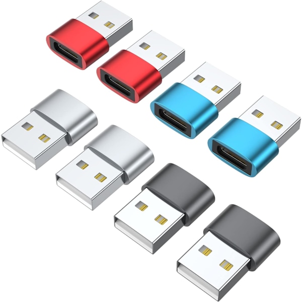 USB C till Micro USB-adapter, Typ C/Micro USB-hona till Lightning-hane-omvandlare, Micro USB till USB C-förlängare (8-pack)