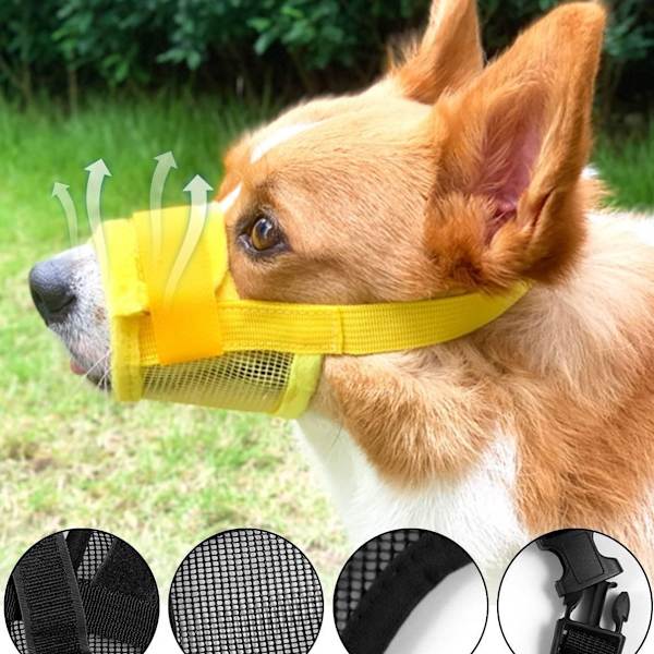 1x Justerbar Hundemaske Gøen Bid Mesh Mundkurv Pleje Stop Tyggen XL