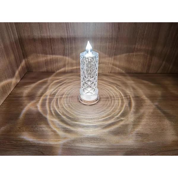 LED Lys, 4 stk. Batteridrevne Lys med Rose Lys Halo, Romantiske Flammeløse Søjlelys til Valentinsdag Frieri Jubilæumsdekoration