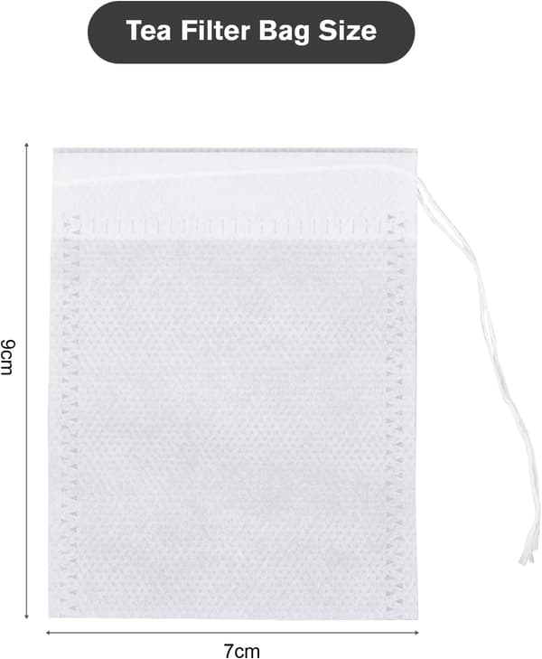 200 stk. teposer, 7 * 9 CM engangs teposer med snøring for te