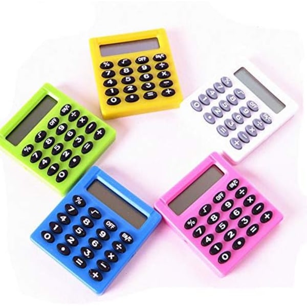 Lommeregner, 5 stk. 8-cifret elektronisk mini bærbar lommeregner til matematikundervisning, basiskontor