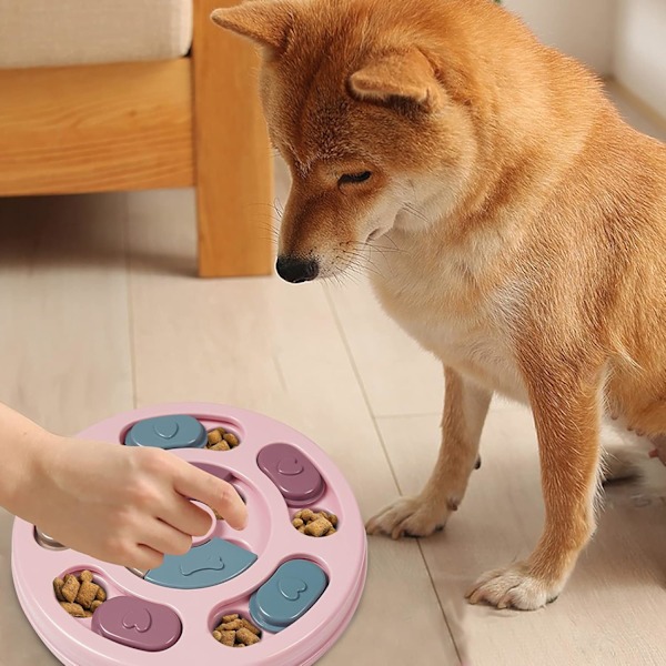 Hundpussel Leksaker, Hundmat Pusselmatare Leksaker för IQ-träning & Mental Berikning, Hundgodis Pussel pink