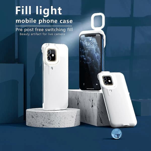 (Ljusblå) Fyllnadsljus Telefonfodral för iPhone 7 Plus/8 Plus