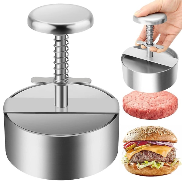 Premium hamburgerpress i rostfritt stål, hamburgerbiffmaskin