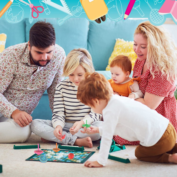 10 st, Färgglada Snurror i Trä, Säker Giftfri Träleksak, Kreativ Handgjord Träleksak med Slät Yta, Förskoleleksaker, Barn, Slumpmässig stil