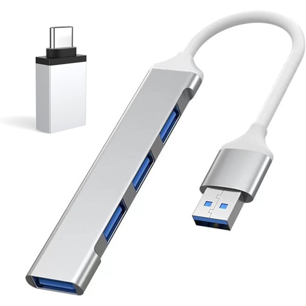 USB Hub, 4 porter USB 3.0 Multi USB Hub, USB C Hub 5Gbps Adapter Bærbar Multi Data Hub Adapter