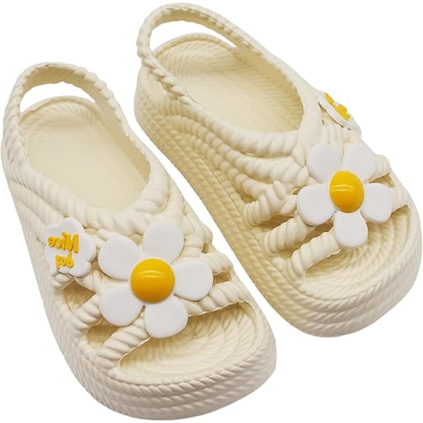 Sandaler til små piger og drenge, sommerkjolesko til små piger og drenge, afslappede sandaler til små børn white Size 24-25,inner length 15.5cm
