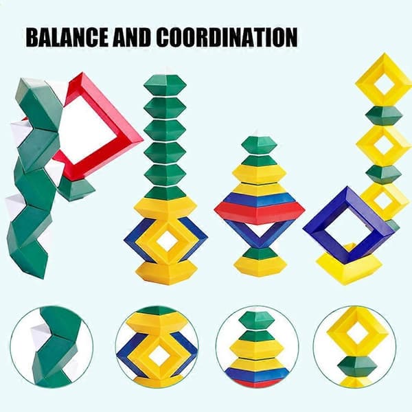 Pyramid Building Blocks DIY Multi-Shaped Stacking Toys Children's Educational Toy