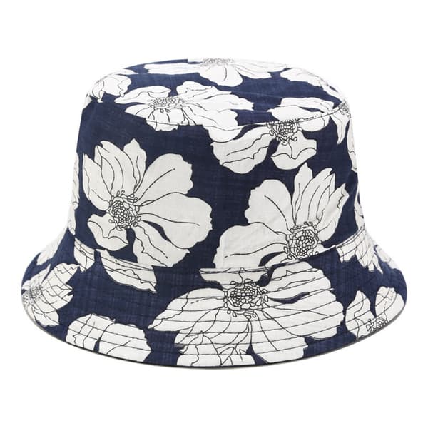 Unisex bomull packbar solhatt vändbar fisk Blue