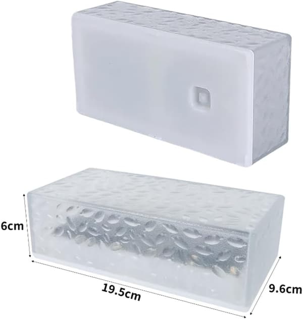 Vanntette utendørs solcellelamper - 0.5W IP44 - 19.6*9.9*6.3 cm - Solcellelandskapslys Iskubelys - Varmhvit
