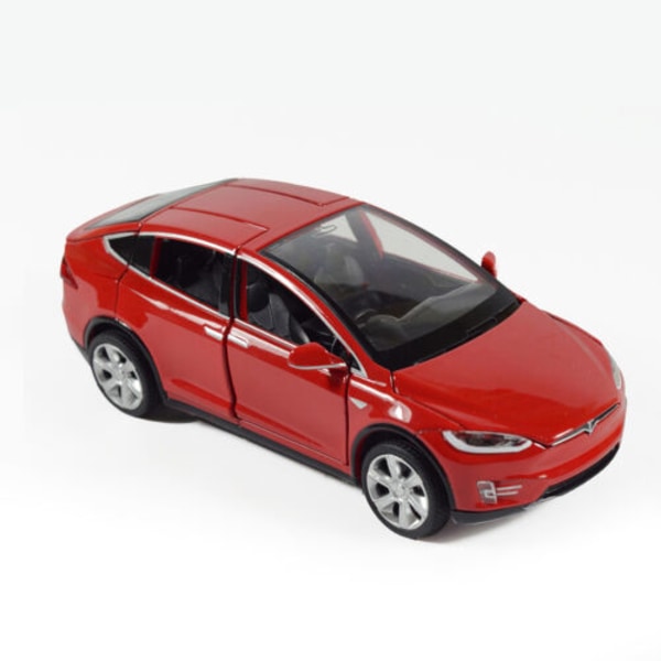 Tesla Model X 90D SUV 1:32 modellbil Auto Diecast leksaksfordon Red