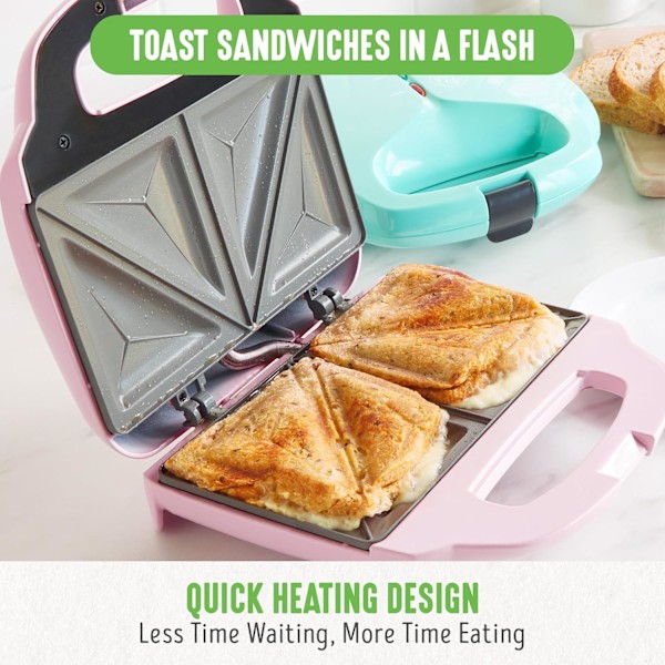 Elektrisk Panini Grill og Sandwich Maker, Sunde Keramiske Nonstick Plader, Nem Indikatorlampe, PFAS-Fri, Sort