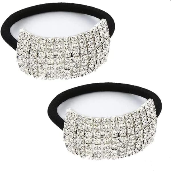2-pack strass-hårband, elastiska kristallhårband, glitterhårklämmor, hårband